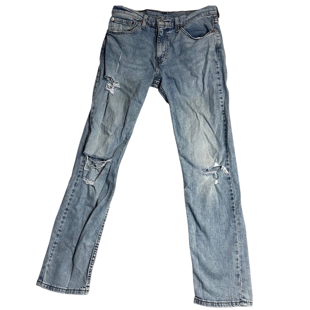 Levi's 511 S Jeans Womens 32 X 32 Skinny Distressed Fray Raw Hem